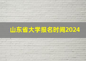 山东省大学报名时间2024