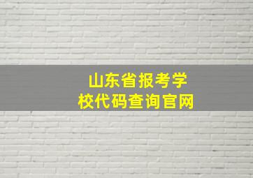 山东省报考学校代码查询官网