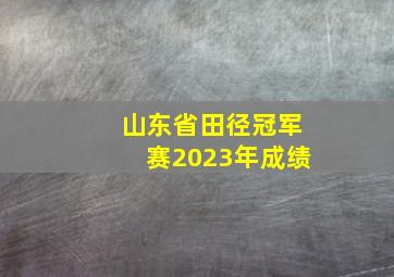 山东省田径冠军赛2023年成绩