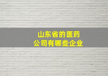 山东省的医药公司有哪些企业