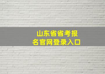 山东省省考报名官网登录入口