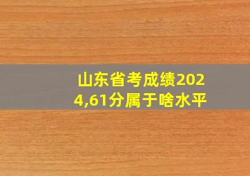 山东省考成绩2024,61分属于啥水平