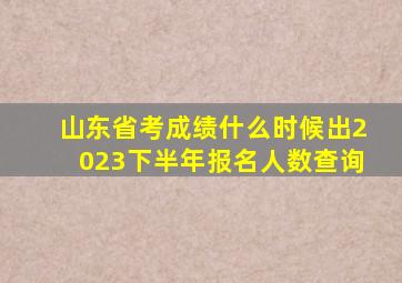 山东省考成绩什么时候出2023下半年报名人数查询