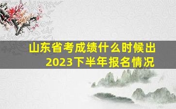 山东省考成绩什么时候出2023下半年报名情况