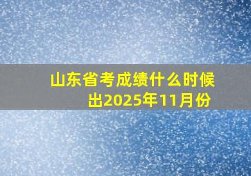 山东省考成绩什么时候出2025年11月份