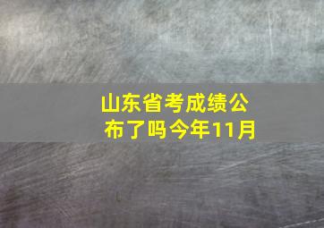 山东省考成绩公布了吗今年11月