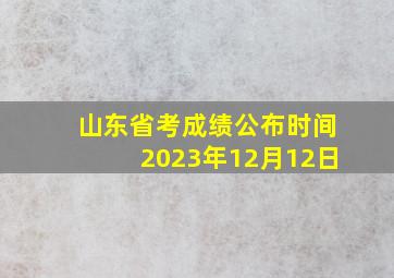 山东省考成绩公布时间2023年12月12日