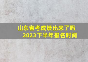 山东省考成绩出来了吗2023下半年报名时间