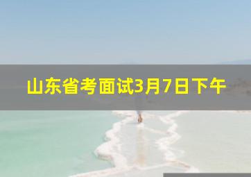 山东省考面试3月7日下午