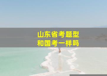 山东省考题型和国考一样吗