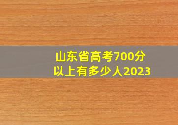 山东省高考700分以上有多少人2023