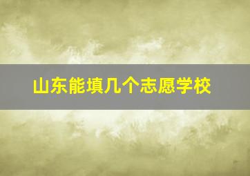 山东能填几个志愿学校