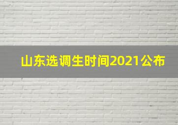 山东选调生时间2021公布