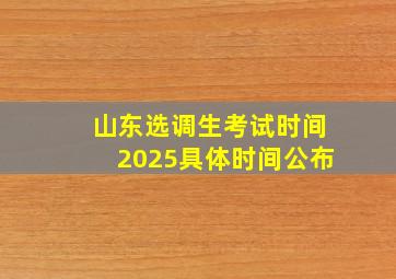 山东选调生考试时间2025具体时间公布