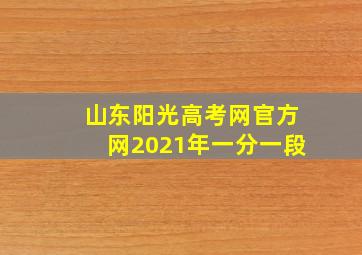 山东阳光高考网官方网2021年一分一段