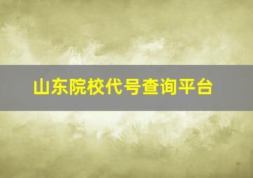 山东院校代号查询平台