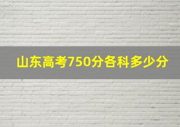 山东高考750分各科多少分