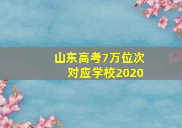 山东高考7万位次对应学校2020