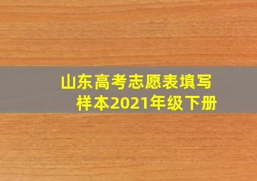 山东高考志愿表填写样本2021年级下册