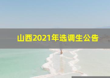 山西2021年选调生公告