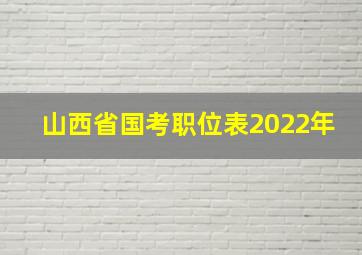 山西省国考职位表2022年