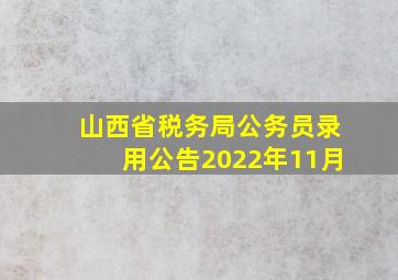 山西省税务局公务员录用公告2022年11月