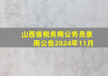 山西省税务局公务员录用公告2024年11月