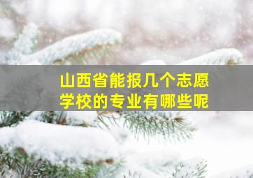 山西省能报几个志愿学校的专业有哪些呢