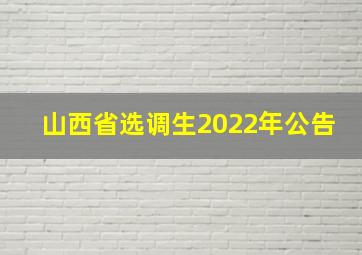 山西省选调生2022年公告