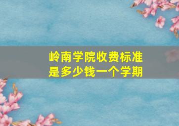 岭南学院收费标准是多少钱一个学期