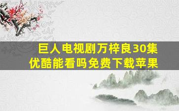 巨人电视剧万梓良30集优酷能看吗免费下载苹果