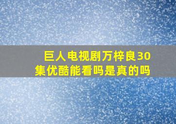 巨人电视剧万梓良30集优酷能看吗是真的吗