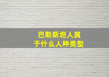 巴勒斯坦人属于什么人种类型