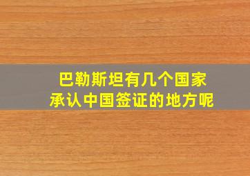 巴勒斯坦有几个国家承认中国签证的地方呢