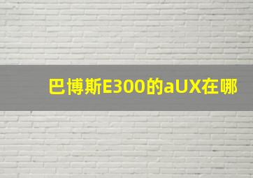 巴博斯E300的aUX在哪