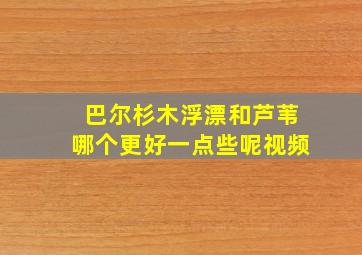 巴尔杉木浮漂和芦苇哪个更好一点些呢视频