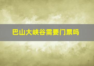 巴山大峡谷需要门票吗