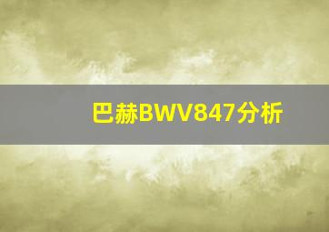 巴赫BWV847分析