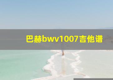 巴赫bwv1007吉他谱