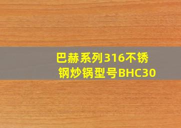 巴赫系列316不锈钢炒锅型号BHC30