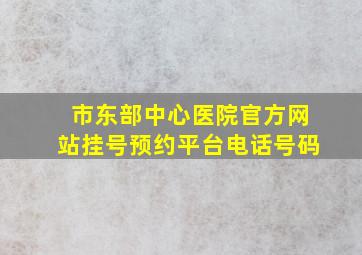 市东部中心医院官方网站挂号预约平台电话号码