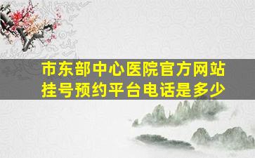 市东部中心医院官方网站挂号预约平台电话是多少