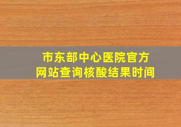 市东部中心医院官方网站查询核酸结果时间