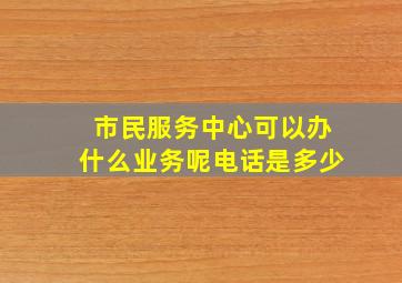 市民服务中心可以办什么业务呢电话是多少