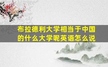 布拉德利大学相当于中国的什么大学呢英语怎么说