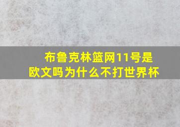 布鲁克林篮网11号是欧文吗为什么不打世界杯