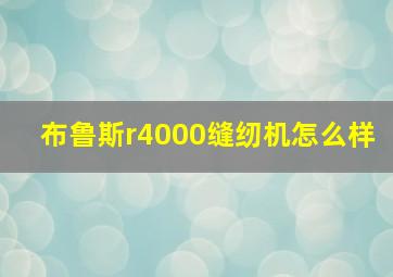 布鲁斯r4000缝纫机怎么样