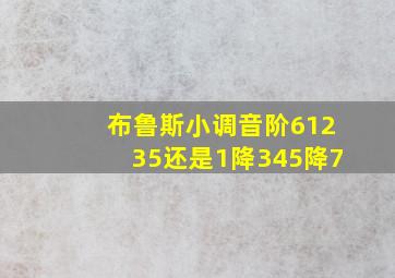 布鲁斯小调音阶61235还是1降345降7