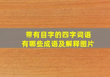 带有目字的四字词语有哪些成语及解释图片