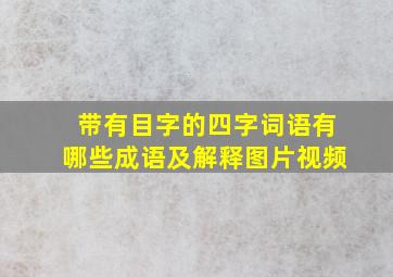 带有目字的四字词语有哪些成语及解释图片视频